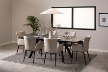 Kulissen-Esstisch >Blackburn< (ausziehbar auf 240cm) in Glas-Keramik / schwarz - 160(240cm)x75x97 (BxHxT)