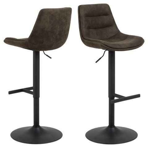 Barhocker >Adisa< (2er-Set) in anthrazit, Polyester, Stahl - 47x95x52,5 (BxHxT)