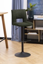 Barhocker >Sylvia< (2er-Set) in olivgrün, Polyester, Stahl - 41,5x115x52 (BxHxT)