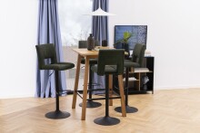 Barhocker >Sylvia< (2er-Set) in olivgrün, Polyester, Stahl - 41,5x115x52 (BxHxT)