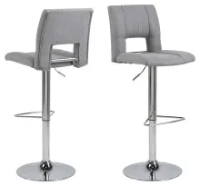 Barhocker >Sylvia< (2er-Set) in Grau, Polyester,...