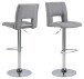 Barhocker >Sylvia< (2er-Set) in Grau, Polyester, Stahl - 41,5x115x52cm (BxHxT)