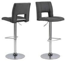 Barhocker >Sylvia< (2er-Set) in Grau, Polyester,...