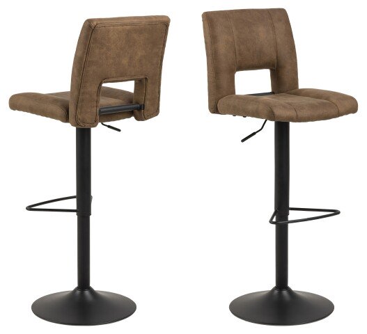 Barhocker >Sylvia< (2er-Set) in hellbraun - 41,5x115x52 (BxHxT)