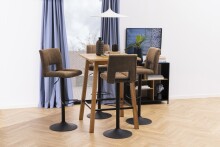 Barhocker >Sylvia< (2er-Set) in hellbraun - 41,5x115x52 (BxHxT)