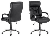 Schreibtischstuhl >Benson< in schwarz, Polyurethan, Stahl - 64,5x120x83 (BxHxT)