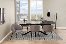 Kulissen-Esstisch >Heaven< (ausziehbar bis 240cm ) in schwarz, Glas-Keramik, Stahl - 200(240)x76x100 (BxHxT)