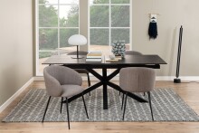 Kulissen-Esstisch >Heaven< (ausziehbar bis 240cm ) in schwarz, Glas-Keramik, Stahl - 200(240)x76x100 (BxHxT)