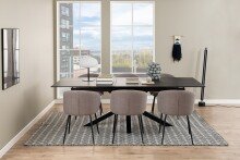 Kulissen-Esstisch >Heaven< (ausziehbar bis 240cm ) in schwarz, Glas-Keramik, Stahl - 200(240)x76x100 (BxHxT)