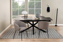 Kulissen-Esstisch >Heaven< (ausziehbar bis 240cm ) in schwarz, Glas-Keramik, Stahl - 200(240)x76x100 (BxHxT)