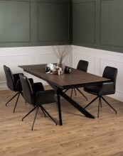Kulissen-Esstisch >Irwine< (ausziehbar bis 240cm) in Glas-Keramik rostbrown - 200(240)x76x100 (BxHxT)