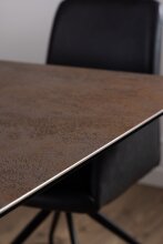 Kulissen-Esstisch >Irwine< (ausziehbar bis 240cm) in Glas-Keramik rostbrown - 200(240)x76x100 (BxHxT)