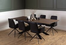 Kulissen-Esstisch >Irwine< (ausziehbar bis 240cm) in Glas-Keramik rostbrown - 200(240)x76x100 (BxHxT)