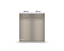 Schwebetürenschrank >Fifty< mit 2 Böden und 2 Kleiderstangen, in Eiche Artisan Dekor, - 201x223x66 (BxHxT)