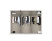 Schwebetürenschrank >Fifty< mit 3 Böden und 3 Kleiderstangen, in Eiche Artisan Dekor - 301x223x66 (BxHxT)