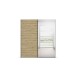 Schwebetürenschrank >Fifty< mit Spiegel, 2 Böden / 2 Kleiderstangen, in Eiche Artisan Dekor - 201x223x66 (BxHxT)