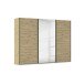 Schwebetürenschrank >Fifty< mit Spiegel, 3 Böden / 3 Kleiderstangen, in Eiche Artisan Dekor - 301x223x66 (BxHxT)