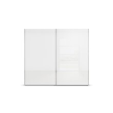 Schwebetürenschrank >Fifty< mit 3 Böden / 3 Kleiderstangen, in alpinweiß / Hochglanz weiß - 251x223x66 cm (B/H/T)