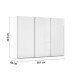 Schwebetürenschrank >Fifty< 3 Böden / 3 Kleiderstangen, in alpinweiß / Hochglanz weiß - 301x223x66cm (B/H/T)