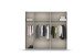 Schwebetürenschrank >Fifty< 3 Böden / 3 Kleiderstangen, in graphit / Hochglanz weiß - 251x223x66cm (B/H/T)