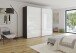 Schwebetürenschrank >Fifty< 3 Böden / 3 Kleiderstangen, in graphit / Hochglanz weiß - 251x223x66cm (B/H/T)