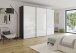 Schwebetürenschrank >Fifty< 3 Böden / 3 Kleiderstangen, in graphit / Hochglanz weiß - 301x223x66cm (B/H/T)