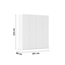 Drehtürenschrank >Fifty< 2 Böden / 2 Kleiderstangen, in alpinweiß - 201x223x60cm (BxHxT)
