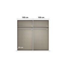 Drehtürenschrank >Fifty< 2 Böden / 2 Kleiderstangen, in alpinweiß - 201x223x60cm (BxHxT)