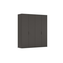 Drehtürenschrank >Fifty< 2 Böden / 2 Kleiderstangen, in graphit - 201x223x60cm (BxHxT)
