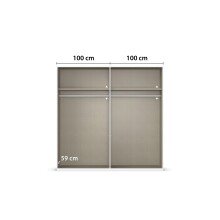 Drehtürenschrank >Fifty< 2 Böden / 2 Kleiderstangen, in graphit - 201x223x60cm (BxHxT)