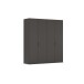 Drehtürenschrank >Fifty< 2 Böden / 2 Kleiderstangen, in graphit - 201x223x60cm (BxHxT)