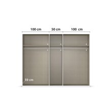 Drehtürenschrank >Fifty< 3 Böden / 3 Kleiderstangen, in graphit - 251x223x60cm (BxHxT)