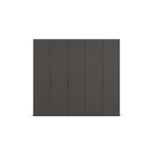 Drehtürenschrank >Fifty< 3 Böden / 3 Kleiderstangen, in graphit - 251x223x60cm (BxHxT)
