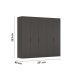 Drehtürenschrank >Fifty< 3 Böden / 3 Kleiderstangen, in graphit - 251x223x60cm (BxHxT)