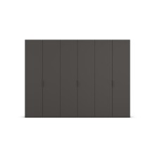 Drehtürenschrank >Fifty< 3 Böden / 3 Kleiderstangen, in graphit - 301x223x60cm (BxHxT)