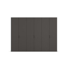 Drehtürenschrank >Fifty< 3 Böden / 3 Kleiderstangen, in graphit - 301x223x60cm (BxHxT)