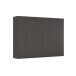 Drehtürenschrank >Fifty< 3 Böden / 3 Kleiderstangen, in graphit - 301x223x60cm (BxHxT)