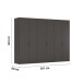 Drehtürenschrank >Fifty< 3 Böden / 3 Kleiderstangen, in graphit - 301x223x60cm (BxHxT)