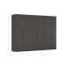 Drehtürenschrank >Fifty< 3 Böden / 3 Kleiderstangen, in graphit - 301x223x60cm (BxHxT)
