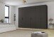 Drehtürenschrank >Fifty< 3 Böden / 3 Kleiderstangen, in graphit - 301x223x60cm (BxHxT)