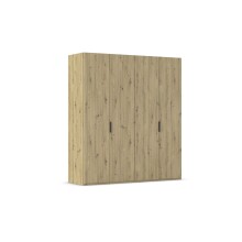 Drehtürenschrank >Fifty< 2 Böden / 2 Kleiderstangen, in Eiche Artisan Dekor - 201x223x60cm (BxHxT)