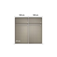 Drehtürenschrank >Fifty< 2 Böden / 2 Kleiderstangen, in Eiche Artisan Dekor - 201x223x60cm (BxHxT)