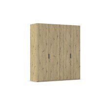 Drehtürenschrank >Fifty< 2 Böden / 2 Kleiderstangen, in Eiche Artisan Dekor - 201x223x60cm (BxHxT)