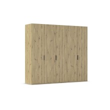 Drehtürenschrank >Fifty< 3 Böden / 3 Kleiderstangen, in Eiche Artisan Dekor - 251x223x60cm (BxHxT)