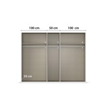 Drehtürenschrank >Fifty< 3 Böden / 3 Kleiderstangen, in Eiche Artisan Dekor - 251x223x60cm (BxHxT)