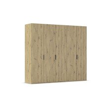 Drehtürenschrank >Fifty< 3 Böden / 3 Kleiderstangen, in Eiche Artisan Dekor - 251x223x60cm (BxHxT)