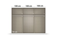 Drehtürenschrank >Fifty< 3 Böden / 3 Kleiderstangen, in Eiche Artisan Dekor - 301x223x60cm (BxHxT)