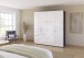 Drehtürenschrank >Fifty< 2 Böden / 2 Kleiderstangen, in weiß Hochglanz / graphit - 201x223x60 (BxHxT)