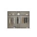 Drehtürenschrank >Fifty< 3 Böden / 3 Kleiderstangen, in weiß Hochglanz / graphit - 251x223x60 (BxHxT)
