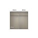 Drehtürenschrank >Fifty< 2 Böden / 2 Kleiderstangen, in weiß Hochglanz / Eiche Artisan Dekor - 201x223x60 (BxHxT)